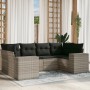 Set de sofás de jardín 6 pzas y cojines ratán sintético gris de , Conjuntos de jardín - Ref: Foro24-3255319, Precio: 459,17 €...