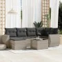 Garden sofa set 7 pieces with light gray PE rattan cushions by , Modular outdoor sofas - Ref: Foro24-3221671, Price: 487,64 €...