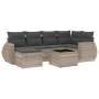 Garden sofa set 7 pieces with light gray PE rattan cushions by , Modular outdoor sofas - Ref: Foro24-3221671, Price: 487,64 €...