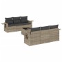 Set de sofás de jardín 7 pzas con cojines ratán PE gris claro de , Conjuntos de jardín - Ref: Foro24-3219911, Precio: 469,55 ...