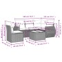 Set de sofás de jardín 6 pzas y cojines ratán sintético gris de , Conjuntos de jardín - Ref: Foro24-3221381, Precio: 416,31 €...