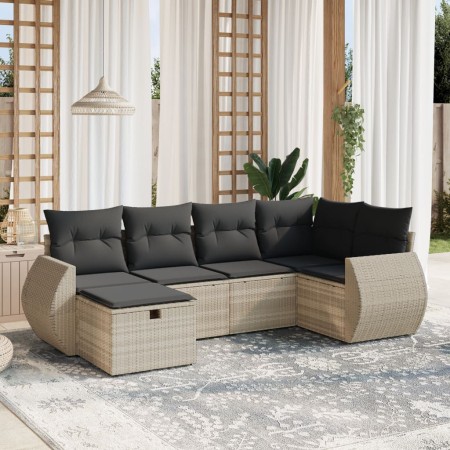 Set de sofás de jardín 6 pzas y cojines ratán sintético gris de , Conjuntos de jardín - Ref: Foro24-3264108, Precio: 423,62 €...