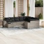 Set sofás jardín 10 pzas con cojines ratán sintético gris claro de , Conjuntos de jardín - Ref: Foro24-3223061, Precio: 677,1...