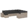 Set sofás jardín 10 pzas con cojines ratán sintético gris claro de , Conjuntos de jardín - Ref: Foro24-3223061, Precio: 677,1...