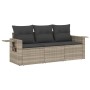 Set de sofá de jardín 3 pzas y cojines ratán sintético gris de , Conjuntos de jardín - Ref: Foro24-3219861, Precio: 212,36 €,...