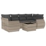 Set de sofás de jardín 7 pzas con cojines ratán PE gris claro de , Conjuntos de jardín - Ref: Foro24-3221121, Precio: 488,43 ...