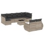 Set sofás jardín 10 pzas con cojines ratán sintético gris claro de , Conjuntos de jardín - Ref: Foro24-3254169, Precio: 674,6...