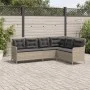 Sofá de jardín en forma de L con cojines ratán PE gris claro by , Outdoor sofas - Ref: Foro24-369005, Price: 360,98 €, Discou...
