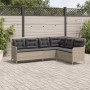 Sofá de jardín en forma de L con cojines ratán PE gris claro de , Sofás de exterior - Ref: Foro24-369005, Precio: 364,82 €, D...