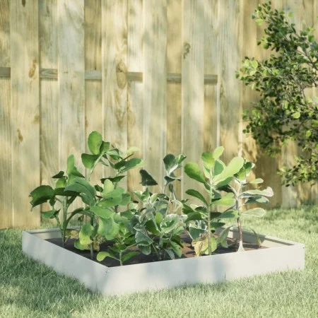 Arriate de acero blanco 100x100x26 cm de , Maceteros y jardineras - Ref: Foro24-851018, Precio: 40,67 €, Descuento: %