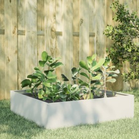 Arriate de acero blanco 100x100x25 cm de , Maceteros y jardineras - Ref: Foro24-851032, Precio: 56,92 €, Descuento: %