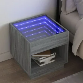 Mesa de centro con Infinity LED gris Sonoma 50x50x50 cm de , Mesitas de noche - Ref: Foro24-3284089, Precio: 84,14 €, Descuen...
