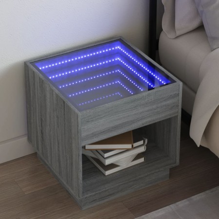 Mesa de centro con Infinity LED gris Sonoma 50x50x50 cm de , Mesitas de noche - Ref: Foro24-3284089, Precio: 85,32 €, Descuen...