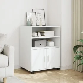 Armario con ruedas madera de ingeniería blanco 60x48x81 cm by , Filing cabinets - Ref: Foro24-853164, Price: 80,96 €, Discoun...
