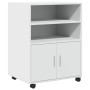 Armario con ruedas madera de ingeniería blanco 60x48x81 cm de , Armarios archivadores - Ref: Foro24-853164, Precio: 82,22 €, ...
