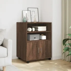 Armario con ruedas madera ingeniería marrón roble 60x48x81 cm by , Filing cabinets - Ref: Foro24-853170, Price: 88,15 €, Disc...