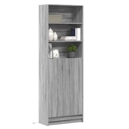 Aparador con LED madera ingeniería gris Sonoma 69x32,5x200 cm de , Aparadores - Ref: Foro24-3307910, Precio: 123,67 €, Descue...