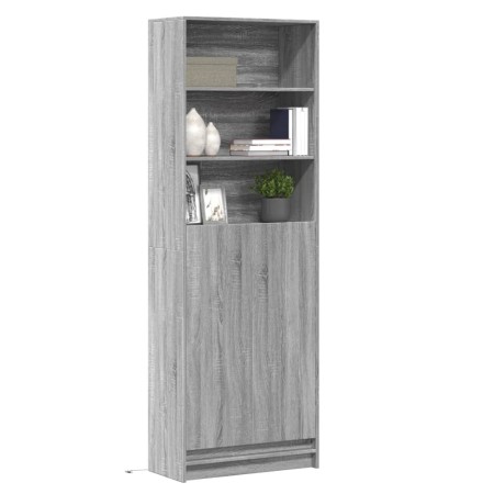 Aparador con LED madera ingeniería gris Sonoma 69x32,5x200 cm de , Aparadores - Ref: Foro24-3307910, Precio: 125,17 €, Descue...