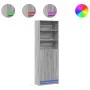 Aparador con LED madera ingeniería gris Sonoma 69x32,5x200 cm de , Aparadores - Ref: Foro24-3307910, Precio: 123,67 €, Descue...