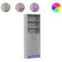Aparador con LED madera ingeniería gris Sonoma 69x32,5x200 cm de , Aparadores - Ref: Foro24-3307910, Precio: 125,17 €, Descue...