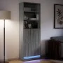 Aparador con LED madera ingeniería gris Sonoma 69x32,5x200 cm de , Aparadores - Ref: Foro24-3307910, Precio: 123,67 €, Descue...