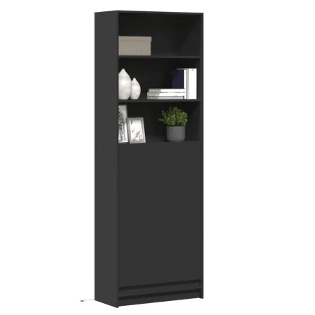 Schwarzer Schrank mit LED-Beleuchtung aus Holzwerkstoff 69x32,5x200 cm. von , Sideboards - Ref: Foro24-3307906, Preis: 142,05...
