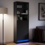 Aparador con LED madera de ingeniería negro 69x32,5x200 cm de , Aparadores - Ref: Foro24-3307906, Precio: 144,07 €, Descuento: %