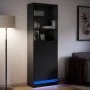 Schwarzer Schrank mit LED-Beleuchtung aus Holzwerkstoff 69x32,5x200 cm. von , Sideboards - Ref: Foro24-3307906, Preis: 142,05...