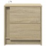 Mesitas de noche luces LED 2 uds madera ingeniería roble Sonoma de , Mesitas de noche - Ref: Foro24-852052, Precio: 88,32 €, ...