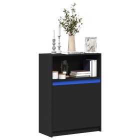 Aparador con LED madera de ingeniería negro 72x34x100 cm de , Aparadores - Ref: Foro24-852160, Precio: 80,45 €, Descuento: %