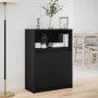 Aparador con LED madera de ingeniería negro 72x34x100 cm de , Aparadores - Ref: Foro24-852160, Precio: 80,45 €, Descuento: %