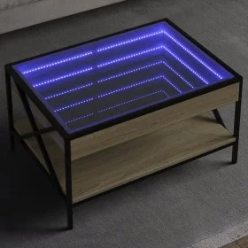 Mesa de centro con Infinity LED roble Sonoma 70x50x38 cm de , Mesas de centro - Ref: Foro24-847703, Precio: 91,46 €, Descuent...