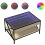 Mesa de centro con Infinity LED roble Sonoma 70x50x38 cm de , Mesas de centro - Ref: Foro24-847703, Precio: 92,67 €, Descuent...