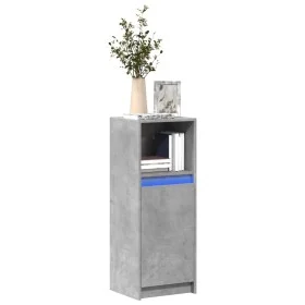Aparador con LED madera ingeniería gris hormigón 38x34x100 cm de , Aparadores - Ref: Foro24-852169, Precio: 54,86 €, Descuent...