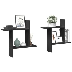 Estantes de pared 2 uds madera ingeniería negro 50x12x50 cm de , Estantes y estanterías - Ref: Foro24-853255, Precio: 25,59 €...
