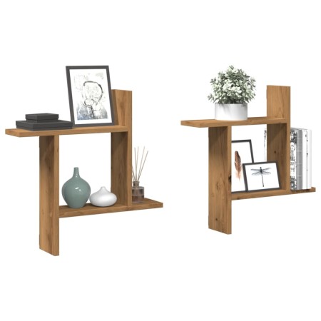 Estantes pared 2 uds madera ingeniería artisian 50x12x50 cm de , Estantes y estanterías - Ref: Foro24-853262, Precio: 27,83 €...