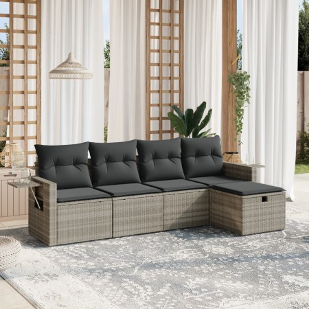 Set de sofás jardín y cojines 5 pzas ratán sintético gris claro de , Conjuntos de jardín - Ref: Foro24-3263778, Precio: 315,9...