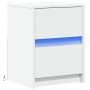 Mesita de noche con luces LED madera de ingeniería blanca de , Mesitas de noche - Ref: Foro24-852033, Precio: 51,04 €, Descue...