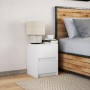 Mesita de noche con luces LED madera de ingeniería blanca de , Mesitas de noche - Ref: Foro24-852033, Precio: 51,04 €, Descue...