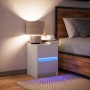 Mesita de noche con luces LED madera de ingeniería blanca de , Mesitas de noche - Ref: Foro24-852033, Precio: 51,04 €, Descue...
