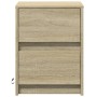 Mesitas de noche luces LED 2 uds madera ingeniería roble Sonoma de , Mesitas de noche - Ref: Foro24-852038, Precio: 87,33 €, ...