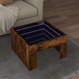 Mesa de centro con Infinity LED roble ahumado 50x50x30 cm de , Mesas de centro - Ref: Foro24-847606, Precio: 80,65 €, Descuen...