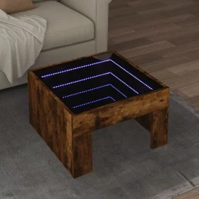 Mesa de centro con Infinity LED roble ahumado 50x50x30 cm by , Coffee table - Ref: Foro24-847606, Price: 79,47 €, Discount: %