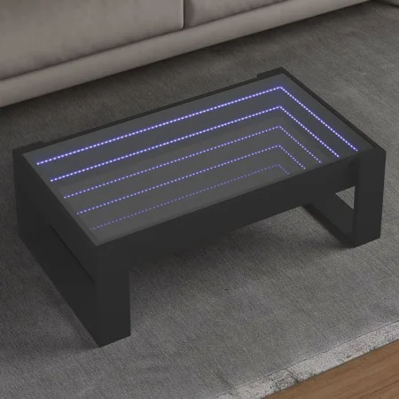 Mesa de centro con Infinity LED negro 90x53x30 cm de , Mesas de centro - Ref: Foro24-847638, Precio: 111,51 €, Descuento: %