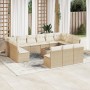 Set sofás de jardín 14 pzas con cojines ratán sintético beige en Conjuntos de jardín | Comprar online en Foru.es