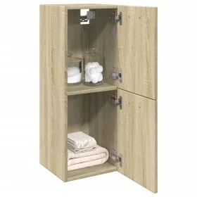 Armario de baño madera contrachapada roble Sonoma 30x30x80 cm de , Muebles de baño - Ref: Foro24-849634, Precio: 39,16 €, Des...