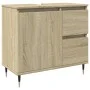 Armario de lavabo de baño madera roble Sonoma 65x33x60 cm de , Tocadores de baño - Ref: Foro24-849676, Precio: 68,80 €, Descu...