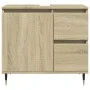 Armario de lavabo de baño madera roble Sonoma 65x33x60 cm de , Tocadores de baño - Ref: Foro24-849676, Precio: 68,80 €, Descu...
