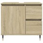 Armario de lavabo de baño madera roble Sonoma 65x33x60 cm de , Tocadores de baño - Ref: Foro24-849676, Precio: 69,90 €, Descu...