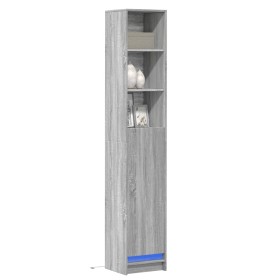 Aparador con LED madera ingeniería gris Sonoma 36x32,5x200 cm de , Aparadores - Ref: Foro24-852129, Precio: 82,46 €, Descuent...